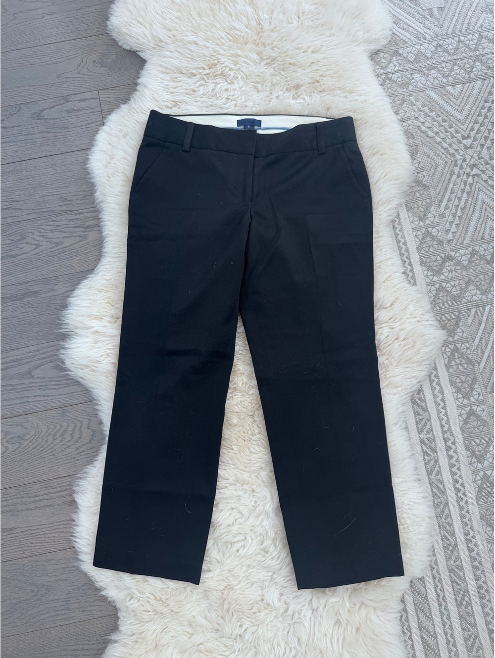 J.crew black cropped trousers 100% wool